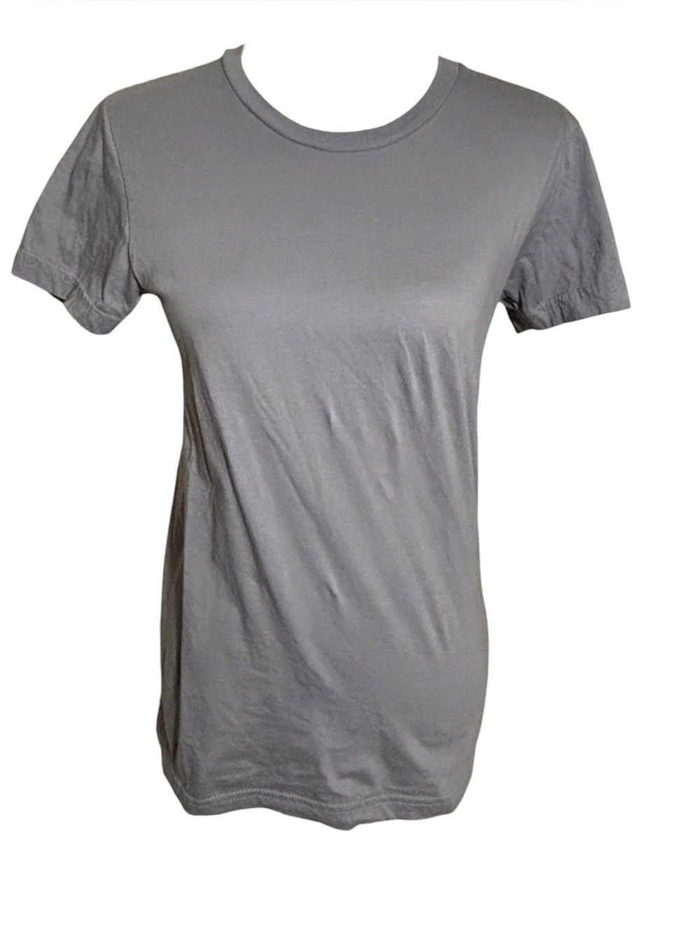 Girls American Apparel Dark Gray 100% Cotton Slim Short Sleeve T-shirt Sz Large